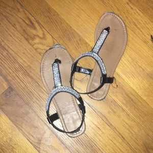 worn slip on sandals